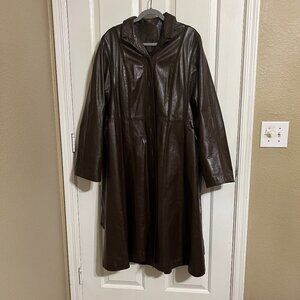 Women's Leather Trench Coat Imperial Leather and Sportswear